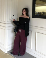 [ORIGINAL] デアオフショルダーリブニット