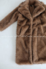 Maxi Raccoon Fake Fur Long Jacket Coat