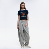 SunFlower Crop Ringer T-Shirt_Navy