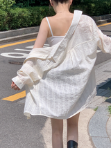 #Natural Stripe Summer Loose Shirt (4color)