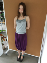 Draped balloon skirt (3color)
