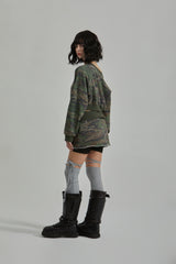 CAMO ONE SHOULDER T-SHIRT
