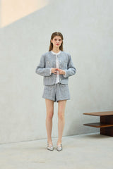 CHERISH TWEED JACKET / SKY BLUE