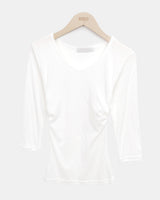 ナイロンVネックサイドシャーリング7スリーブTシャツ