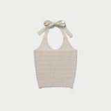 Summer knit halter top_natural ivory