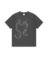 ハートタトゥーTシャツ_チャコール