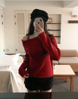 Eden Ribbon Strap Unbalanced Shoulder Ribbed Knit