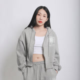 CHRYSTHEMUM HOODIE ZIP UP (GREY)
