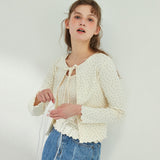 RIBBON PUNCHING CARDIGAN_CREAM