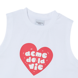 25SS UGLY HEART CROP SLEEVELESS WHITE
