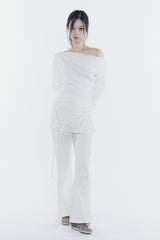 RUBY HOOK LAYERED PANTS cream