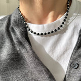 [925silver] Silver&onyx ネックレス