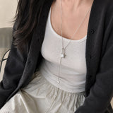 Double Star Y Drop Long Necklace