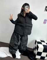 オーバービッグカーゴミリタリーバルーンパンツ🖤💚2カラー