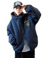 Oversized Two-Way Washed Puffer Jacket (6oz)