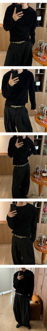 Crop waffle long sleeves(3color)