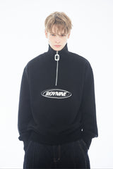 Black Logo Half Zip-Up Sweatshirt