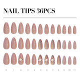 MUZMAK Reusable Glam Design Nail Tip Dollish(Round Stiletto)
