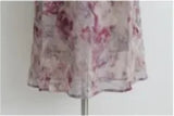 SMOKEY MAUVE FLORAL RUFFLE DRESS