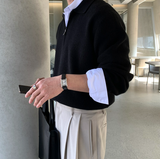 スラッグベラハッチハーフジップアップカラニット
