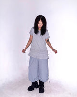 (2color)ピンタック ドローストリング チェック バミューダ パンツ