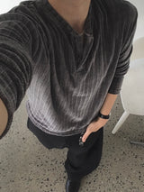 Rust Henry Neck Long Sleeve Knit 2C