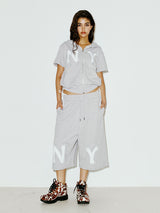 NY アップリケSSフードジップアップ GREY