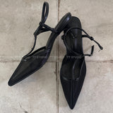 Mesh sling back heels
