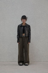 Studded pattern cotton pants