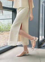 Corinne Layered Chiffon Slit Maxi Long Skirt