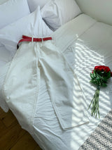 Mild Back Lace-Up Corset Balloon Wide Pants