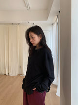 [unisex] Huked Color Matching Waffle Warmer Over Long Sleeve Tee