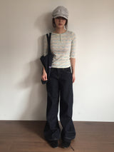 アンチヘンリーネック3/4スリーブTシャツ