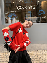 Shine Argyle Handwarmer Knit