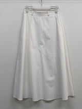 Stitched Cotton Flare Long Skirt