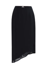  Lisha wrap long skirt (black)