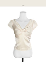 [ pearl guest look 🤍 ] royant pearl satin drape bl
