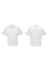 Metal Buckle Deconstructed Shirt