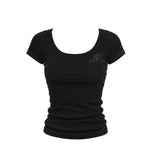 26SS★ [mnem] ME Scoop Neck Baby Tee