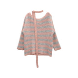 SOFT OFF-SHOULDER STRIPE KNIT SET