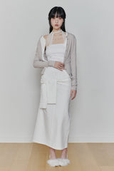 ANGEL SHIRRING TOP white