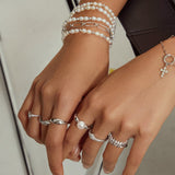 Dome Plain 925 Silver +Rhodium Plating Ring R058-05H