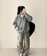リードニーピンタックヘムストリングワイドパンツ