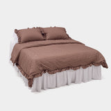 Dust-Free Gingham Check Frill Duvet Cover - SS size