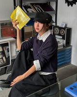 [U-BASIC/wool30%] Autumn デイリーラウンドカーディガン