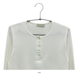 イーセル起毛ボタン短編長袖Tシャツ（3c）