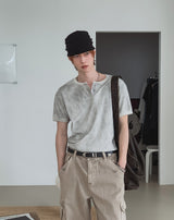 Sein Pigment Henley Neck Short Sleeve T-shirt