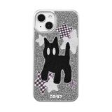 [MADE] A skittish black cat silver epoxy case🐈‍⬛