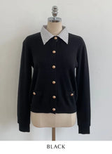 Atin Shirt Collar Pocket Knit Cardigan