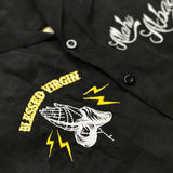 "BLESSED VIRGIN" WASHED EMBROIDERY SATIN SHIRT